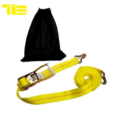 China 100% Polyester Ratchet Tie Down Binding Car Truck Cargo Lashing Belt Ratchet Tie Down Straps for sale