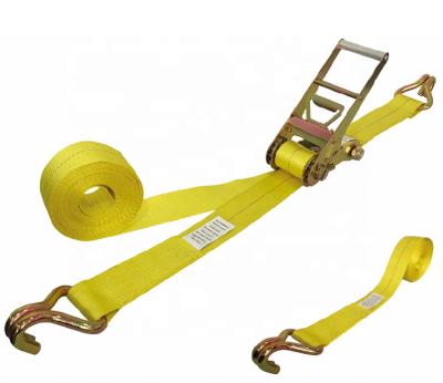 China Heavy Duty 100% Polyester Ratchet Tie Down Binding Car Truck Cargo Lashing Belt Ratchet Tie Down Straps for sale