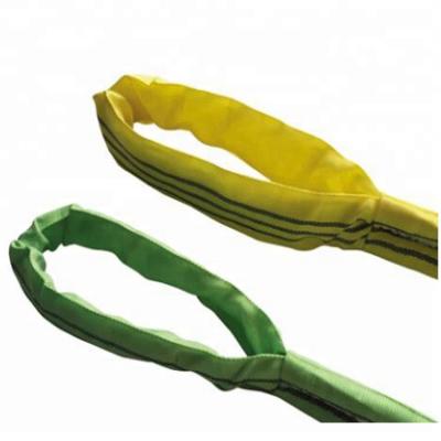 China Goods 3ton 5ton 10ton 20ton 30ton Round Sling Belt Capacity Polyester Pipeline Webbing Lifting Sling for sale