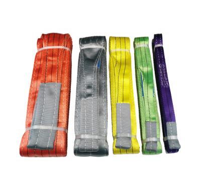 China 100% Polyester 7:1 Polyester Webbing Sling Flat Lifting Sling Flat Double Ply European Type for sale