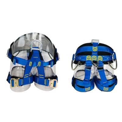 China 100% Polyester Climbing Upper Safety Half Body Belt Sit Climbing Harness With Falling Waist Support Pad for sale