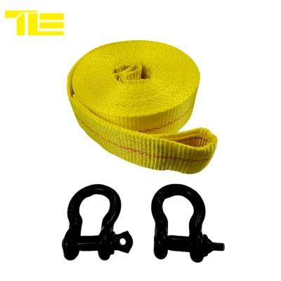 China Amazon Best Seller Factory Supply Universal Polyester Eye Tow Straps Car Motor Car Bicyclic Recovery Towing Belt Universal Tow Straps for sale