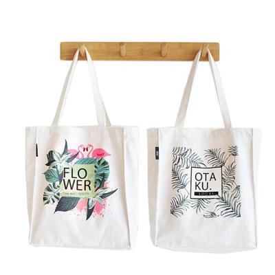 China Wholesale Handled Canvas Bag Custom Print Promotional 100% Cotton Canvas Tote Bag for sale