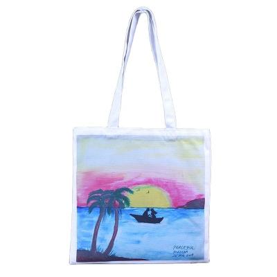 China BSCI Fashion Canvas Large Outdoor Beach Bag Tote Bag With Custom Printed Handled Logo for sale