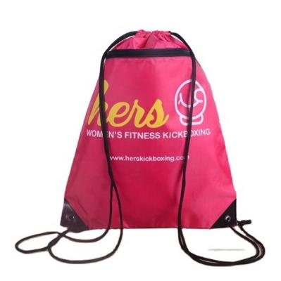 China Folding Waterproof Drawstring Backpack Sports Beach Gym Bag with Front Zipper Pocket for sale