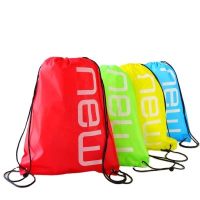 China Folding Can Add Custom Logo Cinch Backpack Use And Drawstring Polyester Waterproof Bag for sale