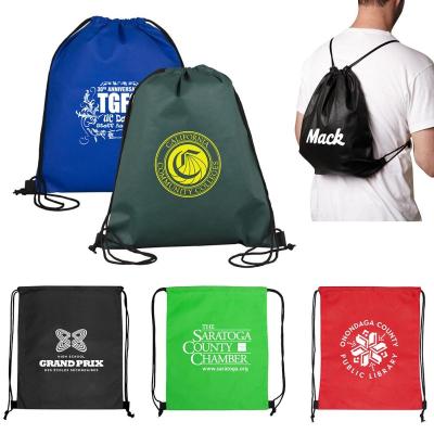 China Recyclable Promotion Kids Recycled Fashion Drawstring Backpack Use Custom 210d Polyester Drawstring Bag for sale