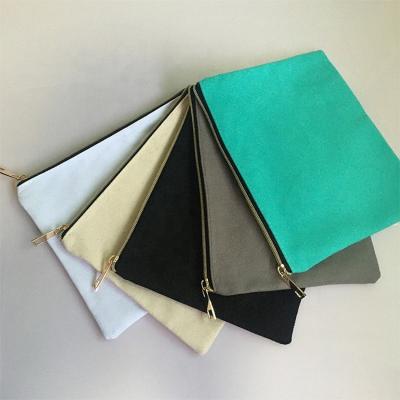 China Fashion Fast Delivery Mixed Colors Makeup Cosmetic Bag Canvas Zipper Pouch Wholesale Makeup Bag for sale