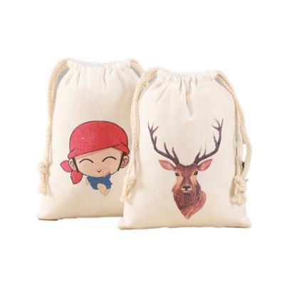 China High Quality Custom Handled Logo Cotton Dust Bag Shopping Packing Drawstring Pouch for sale