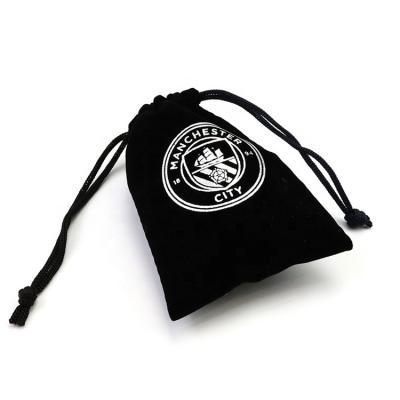 China High Quality Custom Velvet Logo Printed Black Jewelry Bag Jewelry Pouch for sale