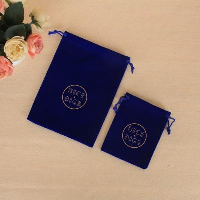 China Custom Printed Jewelry Packaging Bag Velvet Pouch Velvet Jewelry Gift Bag Drawstring Velvet Cosmetic Pouch for sale