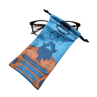 China Fashional Glass Pouch Custom Logo Sunglasses Microfiber Drawstring Bags Pouch For Sun Glasses for sale