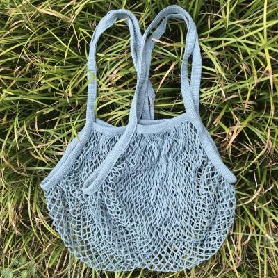 China Eco Friendly Eco Friendly Fruit Vegetable Produce String Net Shopping Reusable Grocery Tote Organic Cotton Mesh Bag for sale