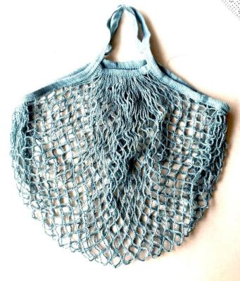 China French Market Reusable Knitted Cotton Mesh Bag Shopping Net String Bag Made in China Eco-Friendly Factory for sale