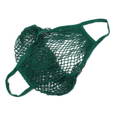 China Mesh Beach Tote Bag Long Handle Net Bag Eco-Friendly Reusable Natural Pure Cotton Shopping Net Bag for sale