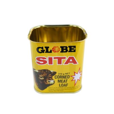 China High Quality Printing Trapezoidal Empty Corned Beef Tin Can en venta