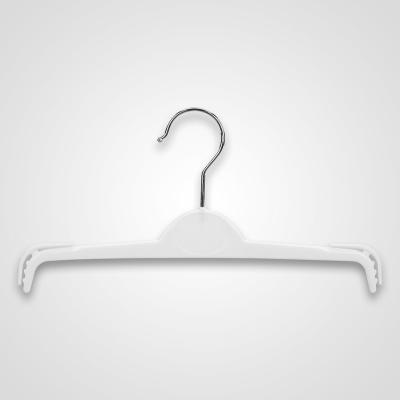 China Hot Sale Eco - Friendly Metal Hook With Clip Light Weight Lingerie Hanger White Plastic for sale