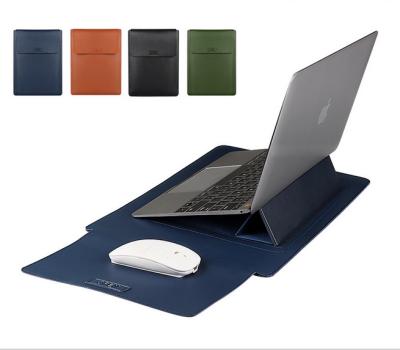 China Newest Fashinable Micani PU Leather Sleeve Case For Laptop Stand Leather Cover Notebook Protector Portable Bag for sale