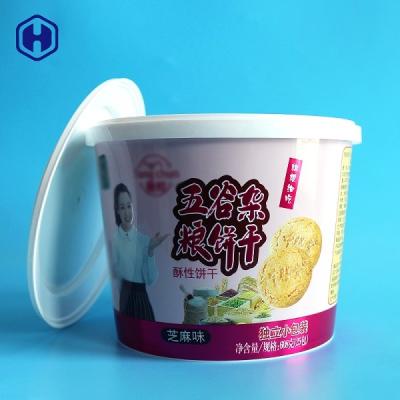 China Terraplén caliente del cubo reciclable de IML que etiqueta el envase plástico del cilindro con la tapa en venta