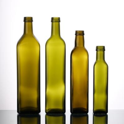 China Daily Life Home Food Grade 500ml Empty Square Green Olive Oil Antique Bottle for sale