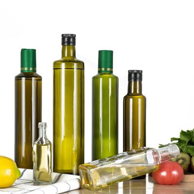 China Home Dark Green Bulk Empty Square Marasca 100ml 250ml 500ml 750ml 1L Daily Life Cooking Olive Oil Glass Bottles for sale