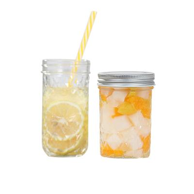 China Wholesale 100ml 300ml 500ml Large Caliber Viable Glass Cup Jars Clear Juice Drink Cup Glass Mason Jar for sale