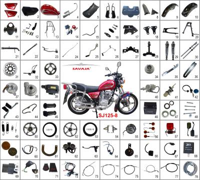 China CHEAP MOTORCYCLE SPARE PARTS MOTORCYCLE PARTS FOR DAYUN FEKON APSONIC SANILI GN125, GN150 125CC 150CC MOTORCYCLE SJ125-8 SJ125-8 for sale