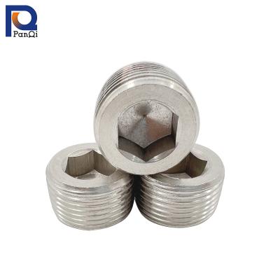 China 304 Stainless Steel Hexagon Pipe Plug American NPT Thread Plug Hex Throat Plug for sale