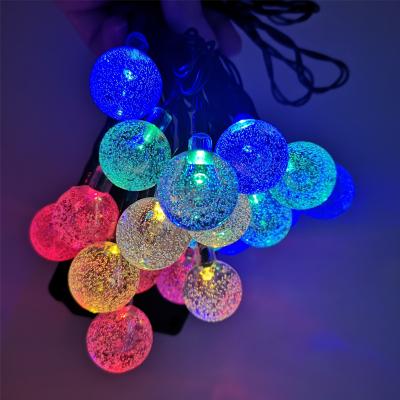 China Outdoor Waterproof Solar Decoration 100led Bubble String Glow Lumi Christmas Crystal Lights for sale