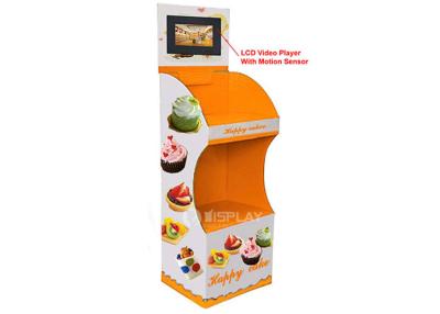 China Estante de exhibición del punto de venta de la cartulina de la torta con la pantalla del LCD Vedio en venta