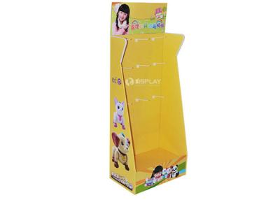 China Kids Toy Corrugated Cardboard Hook Display With Gloss Lamination for sale