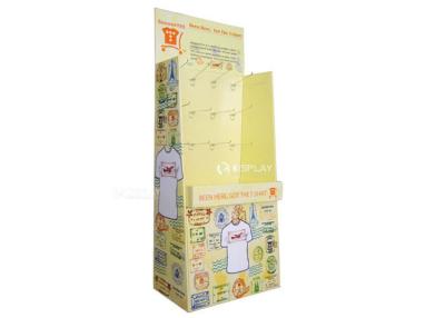 China T - Shirts Cardboard Point Of Purchase Displays Hooks With UV Coating for sale