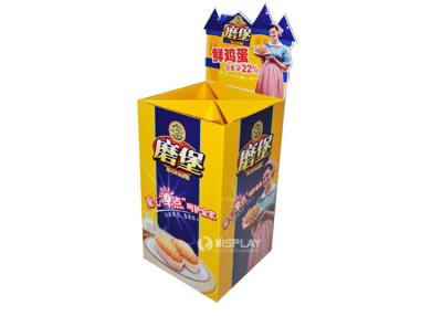 China Food POP Supermarket Cardboard Display Bins Eco - Friendly With Pockets for sale