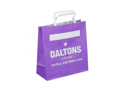 China Purple Kraft Paper Carry Bags For Clothes for sale