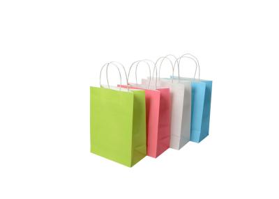 China 250Gsm / 120Gsm Kraft Paper Carry Bags Logo Printed ROSH Certificated for sale