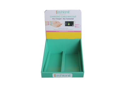 China Point of Sale Cardboard Counter Display For Charging Cable Bracelet Promotion for sale