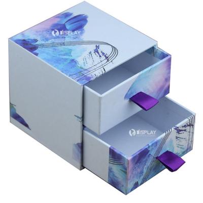 China Safe Fashionable Cosmetic Cardboard Display Boxes / Container With Drawer for sale