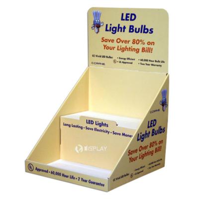 China Promotional Simple Pdq Retail Counter Display Stands For Led Light Bulbs for sale