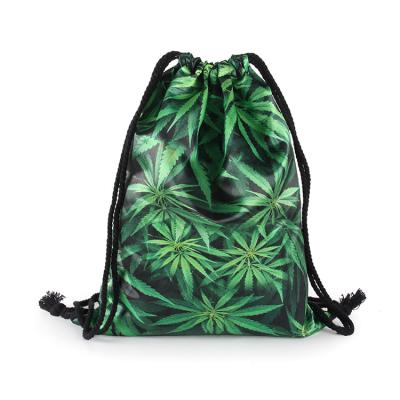 China Fashionable 3D Digital Printing Drawstring Backpack Customized Polyester Drawstring Bag for sale