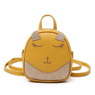 China The new summer Korean version waterproof cute college style cartoon cat sequin shoulder bag girl mini backpacks bag for sale