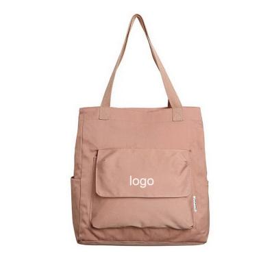 China 100% High Quality Eco-friendly Summer Canvas Student School Bag Large Popular Capacity Tote Bag for sale