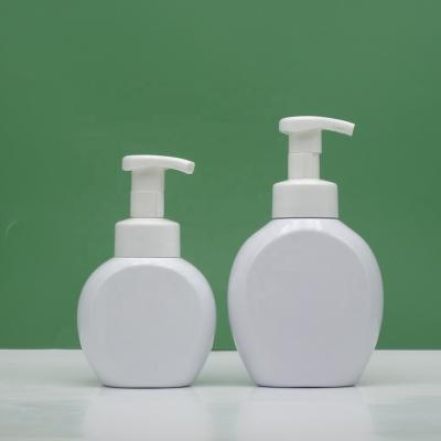 China Cosmetic In Stock 300ml 500ml Round Hand Soap Foam Detergent Pump Oval Bottle 300ml for sale