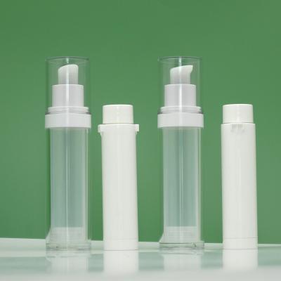 China Duannypack 15ml 30ml Luxury Clear Cosmetic Double Wall Refill Pack Refilling Refill Bottle Cream Airless Bottle for sale