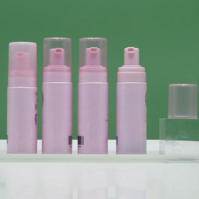 China 50ml 60ml Cosmetic Hot Sale Foam Detergent Bottles Pink Round Small Foam Shampoo Bottle For Skin Care for sale