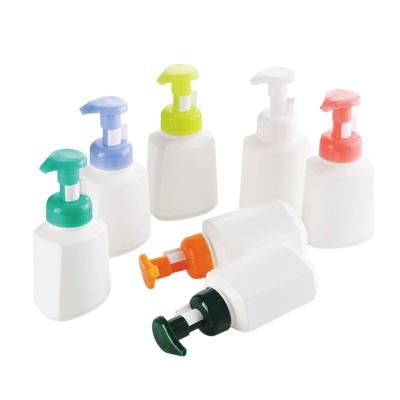 China Custom Color 300ml HDPE Cosmetic White Plastic Hand Soap Foaming Bottle With Pump for sale