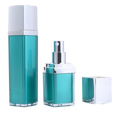 China 15ml 30ml 50ml Empty Acrylic Blue Cosmetic Pump Airless Bottle For Skin Care for sale