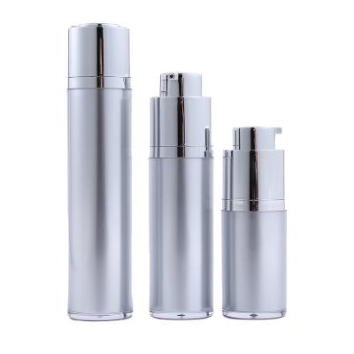 China 30ml 50ml Cosmetic Custom Luxury Round Acrylic Silver Airless Pump Bottle With Twist Pump for sale