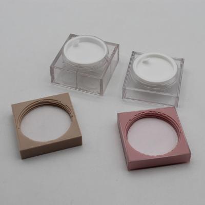 China 15g 20g new design recyclable square powder jar with sieve into four section makeup foundation powder jar for sale