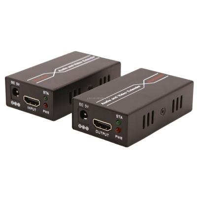 中国 HD MI to RJ45 Network LAN Extender POC Transmitter 60M HD to RJ45 Converter by Cat 5e Cat 6 1080P 販売のため