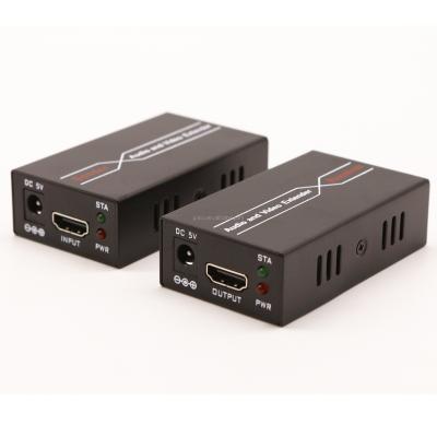 中国 HD MI RJ45 Network LAN Extender POC Transmitter 60M HD to RJ45 Cable Converter Repeater by Cat 5e Cat 6 1080P 販売のため